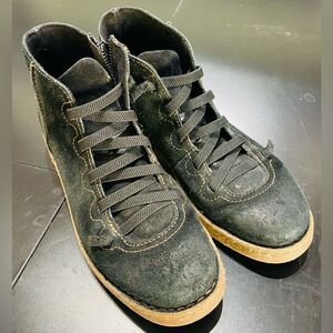 Born Women's Sienna Boot Black Distressed sz 7.5 leather suede bootie